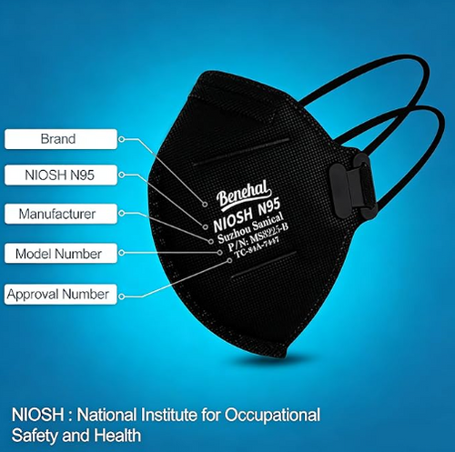 N95 Respirator Masks — NIOSH-Approved, 10-Pack
